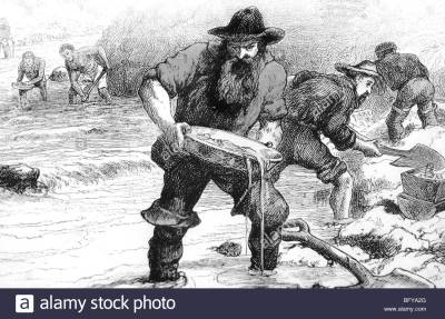 panning-for-gold-during-the-california-gold-rush-in-1849-BFYA2G